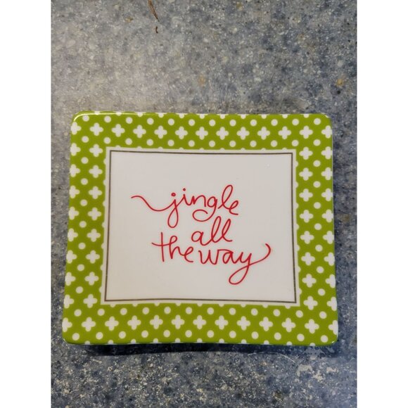 Stacy Claire Boyd For Two's Company 3pc Holiday Coasters 4.5" Square Ceramic - Picture 3 of 7